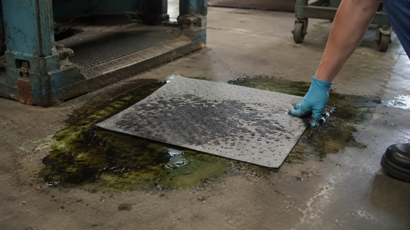 A gray universal pad soaking-compressed