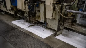 Absorbent pads placed under machinery