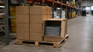 Boxed industrial absorbents-compressed