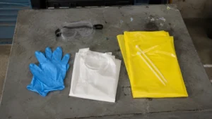 Nitrile gloves safety goggles-