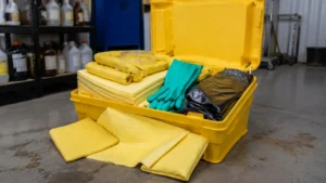 Open hazmat spill kit-