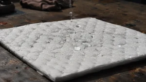 Water beading off the surface of a white oil only absorbent pad