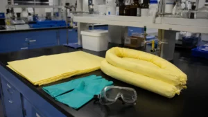 Yellow chemical absorbent-compressed
